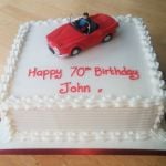 red sports car birthday cake