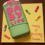 Baby Lips 'glow in the dark' birthday cake