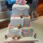 Pastel Lego & Minions wedding cake
